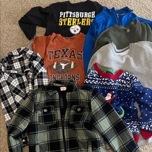 Boys size M-L long sleeve, sweater and jacket bundle